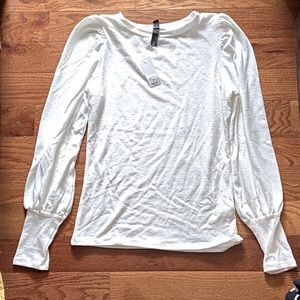 White Blouse with Pull Sleeves